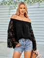 Angela off Shoulder Long Sleeve Chiffon Blouse - Vestir en Moda