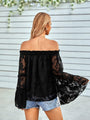 Angela off Shoulder Long Sleeve Chiffon Blouse - Vestir en Moda