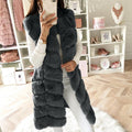 Anna Acrylic Thickened Long Section Plush Vest Fleece Coat - Vestir en Moda