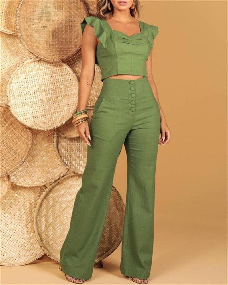 Anne Slim High Waist Long Temperament Sexy Two Piece Set - Vestir en Moda
