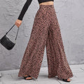 Arianna Loose High Waist Leopard Printed Draping Wide Leg Trousers - Vestir en Moda