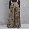 Arianna Loose High Waist Leopard Printed Draping Wide Leg Trousers - Vestir en Moda