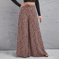 Arianna Loose High Waist Leopard Printed Draping Wide Leg Trousers - Vestir en Moda