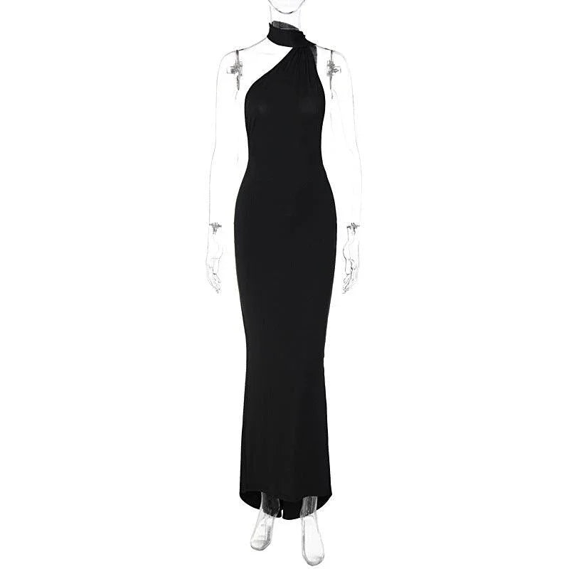 Athena Scarf Sleeveless Backless Sexy Tight Ruffle Hip Dress - Vestir en Moda