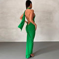 Athena Scarf Sleeveless Backless Sexy Tight Ruffle Hip Dress - Vestir en Moda