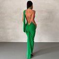 Athena Scarf Sleeveless Backless Sexy Tight Ruffle Hip Dress - Vestir en Moda