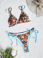 Aubree Sexy Floral Lace Up 2 Piece Bikini Sets - Vestir en Moda