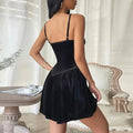 Audry Sexy Party Velvet Spaghetti Straps Tuxedo Comfy Dress - Vestir en Moda