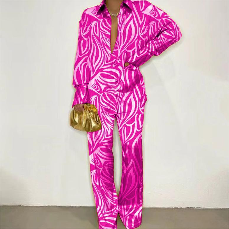 Ava Loose Casual Long Sleeve Trousers Two Piece Sets - Vestir en Moda