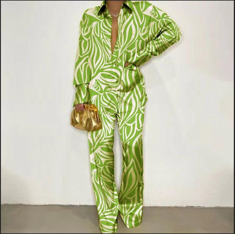 Ava Loose Casual Long Sleeve Trousers Two Piece Sets - Vestir en Moda