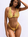 Avery Leopard V Neck Backless One Piece Swimsuits - Vestir en Moda
