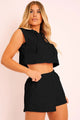 Aviana Hooded Crop Two Pieces Shorts Set - Vestir en Moda