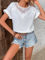 Awilda Clothing Lace Ruffled Short Sleeves Blouse - Vestir en Moda