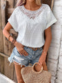 Awilda Clothing Lace Ruffled Short Sleeves Blouse - Vestir en Moda