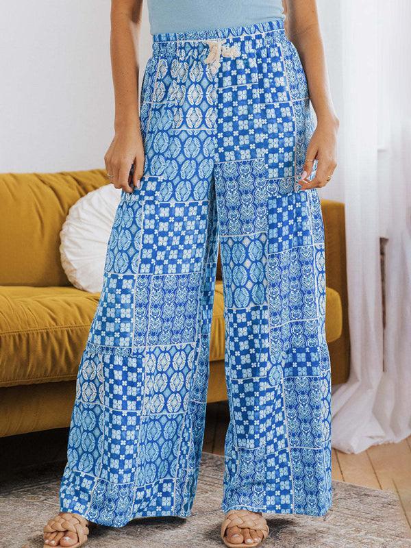 Aylin New Loose Floral Colorblock Casual Pants - Vestir en Moda