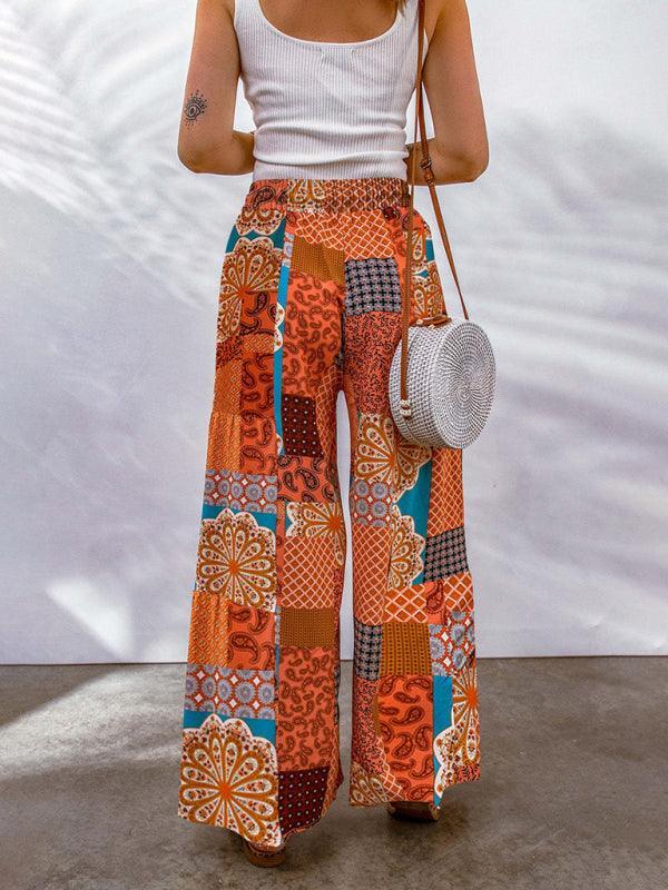 Aylin New Loose Floral Colorblock Casual Pants - Vestir en Moda