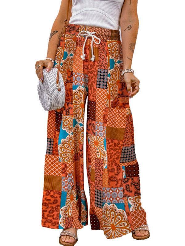 Aylin New Loose Floral Colorblock Casual Pants - Vestir en Moda