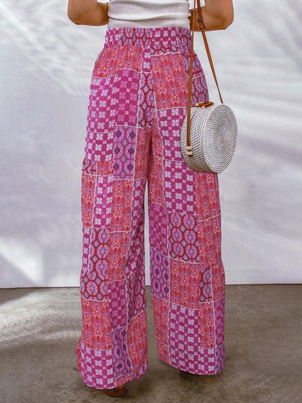 Aylin New Loose Floral Colorblock Casual Pants - Vestir en Moda