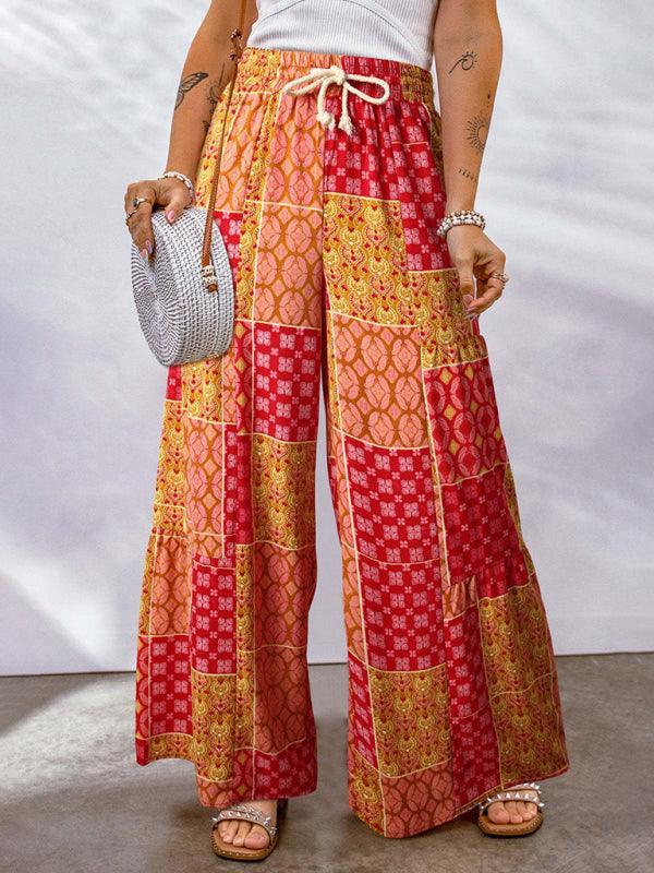 Aylin New Loose Floral Colorblock Casual Pants - Vestir en Moda