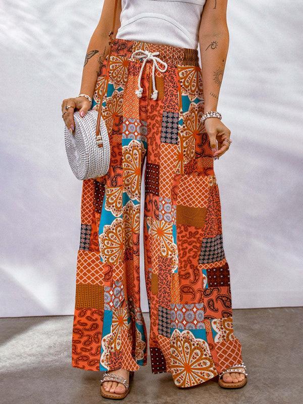 Aylin New Loose Floral Colorblock Casual Pants - Vestir en Moda