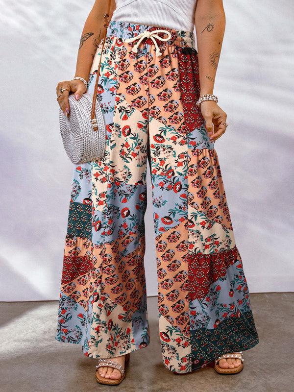 Aylin New Loose Floral Colorblock Casual Pants - Vestir en Moda