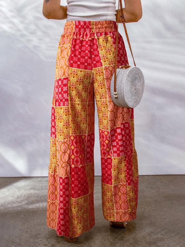 Aylin New Loose Floral Colorblock Casual Pants - Vestir en Moda