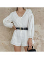 Ayse Summer Loose Puff Sleeve Long Sleeve Romper - Vestir en Moda