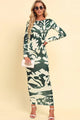 Azucena Printed Backless Long Sleeve Maxi Dresses - Vestir en Moda