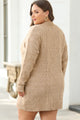 Beruka Parchment Cable Knit Drop Shoulder Loose Fit Sweater Dress