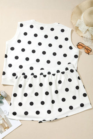 Aranza Plus Size Polka Dot Two Piece Sets