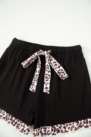 Monica Leopard Patchwork Pajama Two Piece Sets
