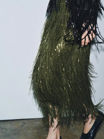 Amanda Fringe Long Sleeve Two Piece Sets