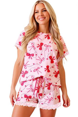 Yeraldine Romantic Bow Drawstring Two Piece Sets
