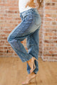 Hailline Dusk Blue Vintage Washed Seam Detail Shift Jeans