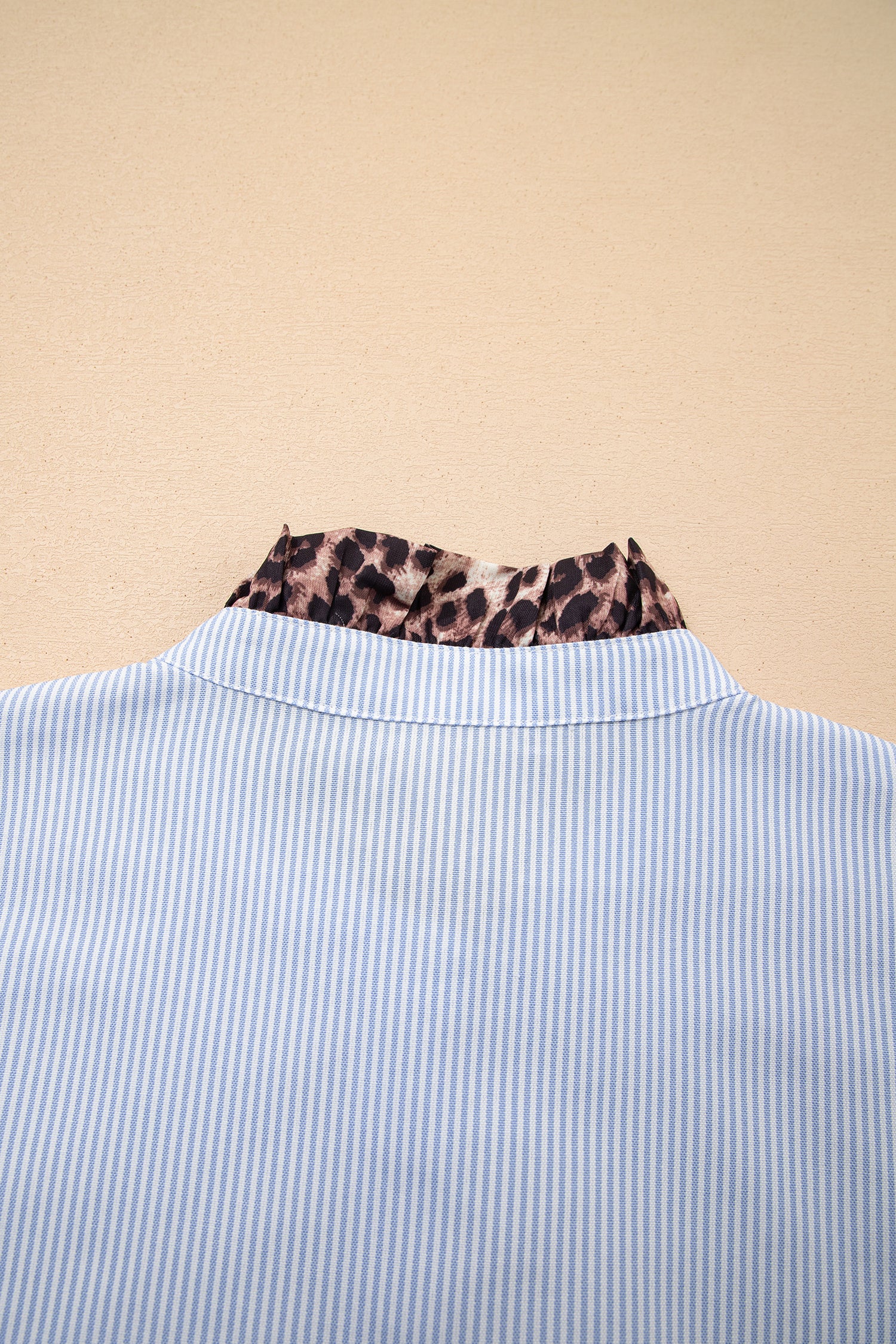 Stripe Ruffled  Long Sleeve Down Loose