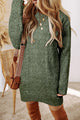 Candy Mist Green Cable Knit Drop Shoulder Loose Fit Sweater Dress