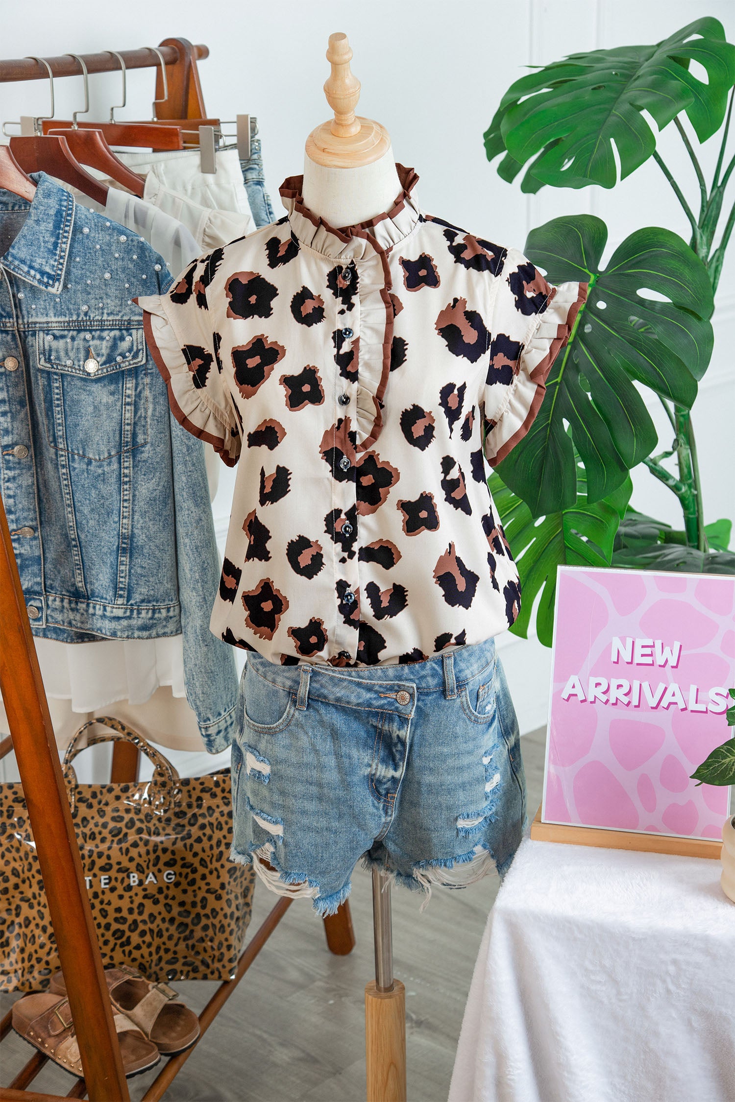 Leopard Ruffle Sleeve Summer