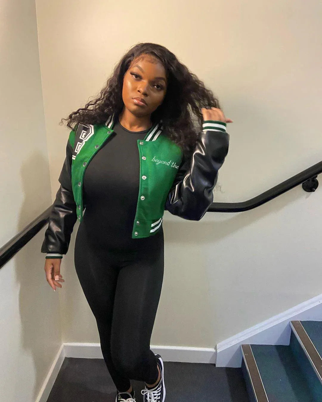 Bea Graphic Varsity Slim Streetwear Cotton Jacket - Vestir en Moda