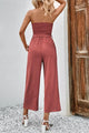 Beatriz Decorative Button Strapless Smocked Jumpsuits - Vestir en Moda