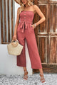 Beatriz Decorative Button Strapless Smocked Jumpsuits - Vestir en Moda