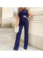 Belén One Shoulder Solid Color Wide Leg Jumpsuit - Vestir en Moda