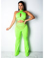 Berta Pure Color Halter Hollow Out Jumpsuit - Vestir en Moda