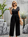 Betina Women Elegant Solid Color V Neck Jumpsuits - Vestir en Moda