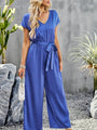 Betina Women Elegant Solid Color V Neck Jumpsuits - Vestir en Moda