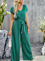 Betina Women Elegant Solid Color V Neck Jumpsuits - Vestir en Moda
