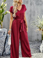 Betina Women Elegant Solid Color V Neck Jumpsuits - Vestir en Moda
