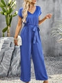 Betina Women Elegant Solid Color V Neck Jumpsuits - Vestir en Moda