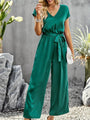 Betina Women Elegant Solid Color V Neck Jumpsuits - Vestir en Moda