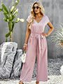 Betina Women Elegant Solid Color V Neck Jumpsuits - Vestir en Moda