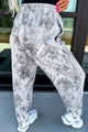 Minie Gray Camo Print Cozy Drawstring Elastic Waist Jogger Pants